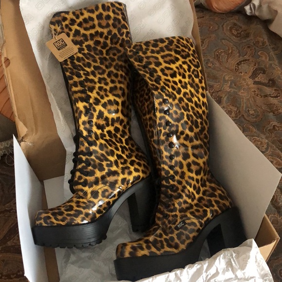🆕ROC🖤Lash Tan/leopard platform boots! Black lace ups! Australia! size: 37 NIB! 7 - Picture 3 of 16